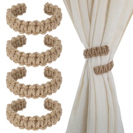 Classicseali 4 Pack Boho Curtain Tiebacks, Farmhouse Curtain Holder