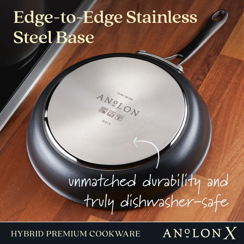 Anolon X Hybrid Nonstick Frying Pan/Skillet with Helper Handle, 12
