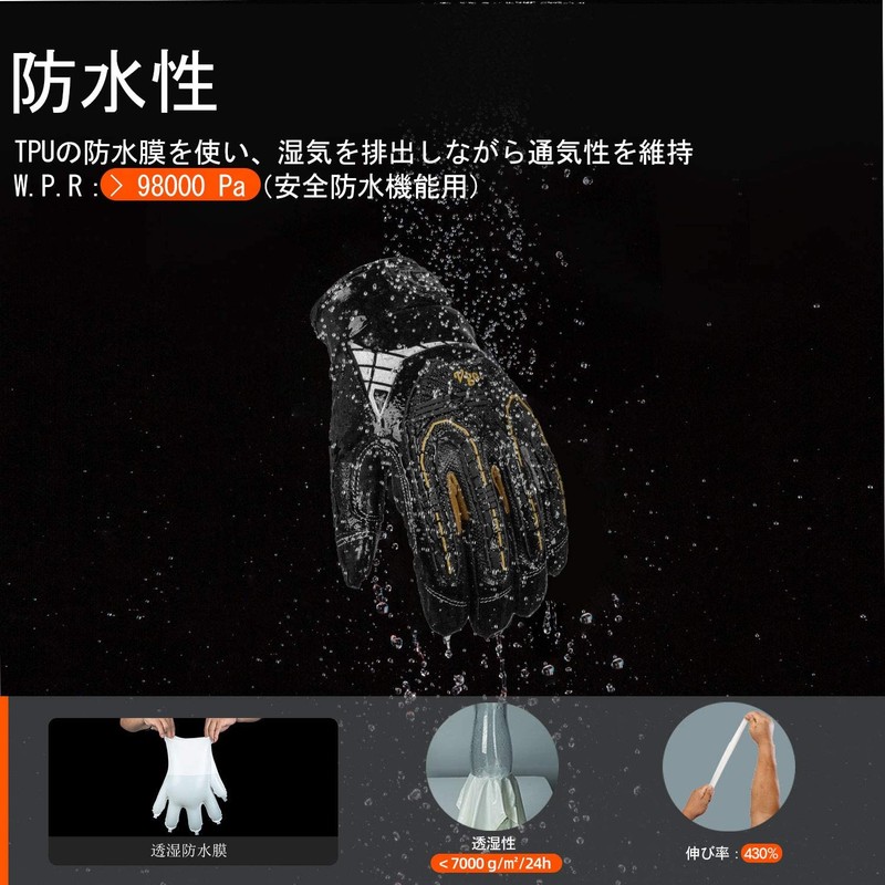 [Vgo...] Men's Mechanic Gloves, Synthetic Leather, 3D Dimensional, Touch Panel