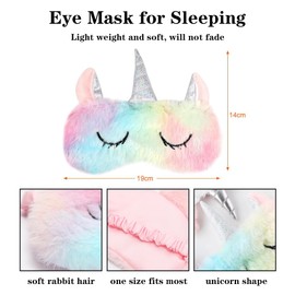 IUPPA Nette Einhorn Schlafmaske, Plüsch Augenbinde Breathable Eyeshade, Augenmaske für Schlaf Augenschirm für Kinder und Erwachsene Zuhause Reisen Schlafen