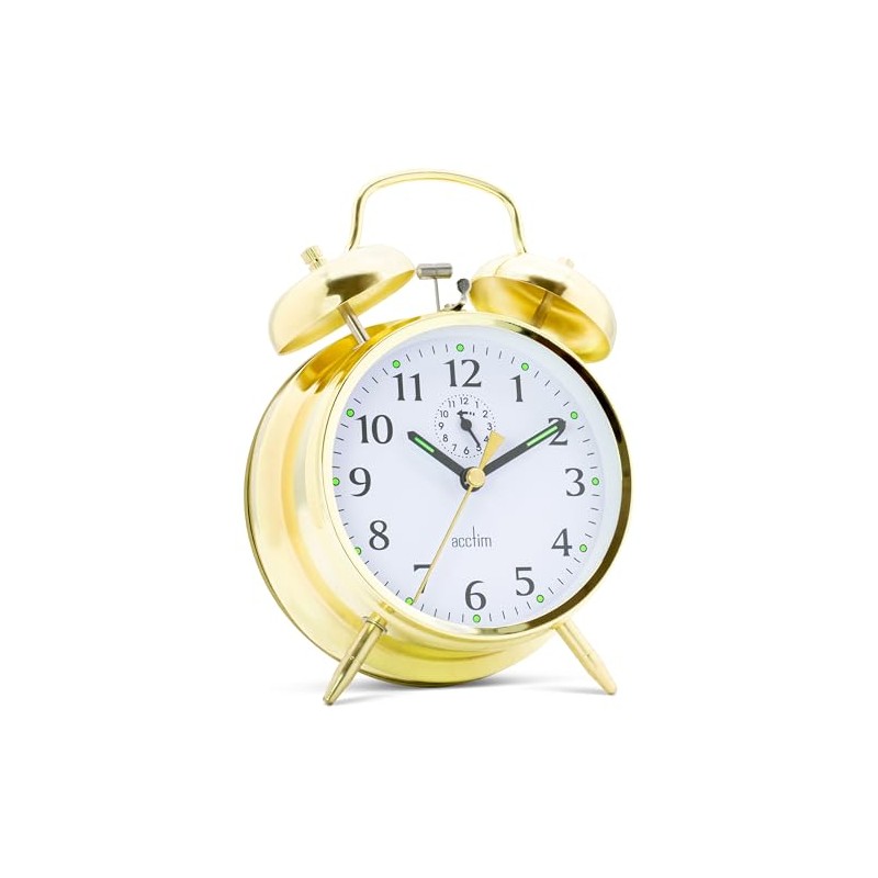 Acctim CK0030 Large-Bell Alarm Clock - Brass, 16.5 x 12