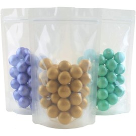 Awe Package 100 Pack of 8 oz Clear Zipper Stand Up Pouch Bag - Heat Sealable Zip Lock