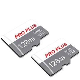 2 Pack SD Card 128GB with SD Adapter, High Speed Memory Card, UHS-I C10 A1 Memory TF Card for Tablet/Mobile Phone/Camera/Car Audio/Game Console (TF183 White Gray 128GB)