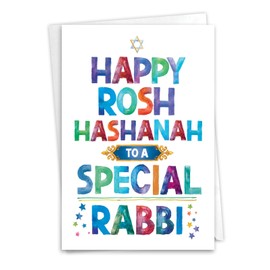 NobleWorks Rosh Hashanah Greeting Card (Clergy) with 5 x 7 Inch Envelope (1 Card) Jewish Holiday Cards Special Rabbi Holiday C8786RHG