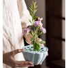 Lotus Shaped Flower Arrangement Vase Ceramic Flower Pot (Light Cyan)