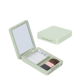 Minkissy 2sets Portable Blusher Filling Box Flat Cheek Powder Brush Practical Pressed Powder Container for Easy Storage Distribution of Blush and Shade