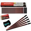 NATARAJ Ultimate Quality - 10 Hexagonal Wooden Pencils Eraser Sharpener