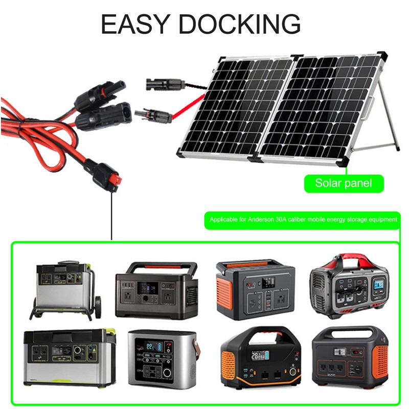 Solar to 30A Copper Mobile Energy Storage Battery Adapter Cable