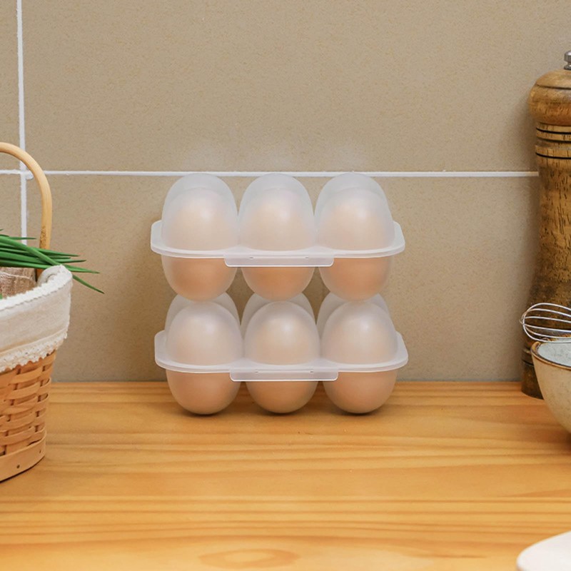 MONOJLY Dustproof Egg Boxes with 6 Compartments with Lids Keep