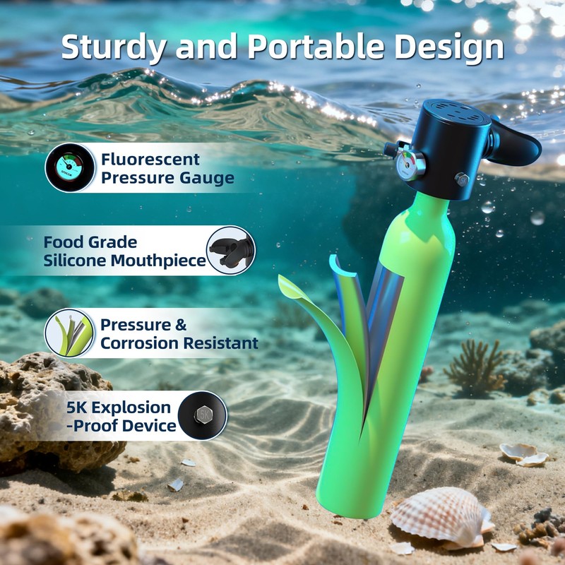 OCEADIVEO 0.5L Mini Scuba Tank for Snorkeling