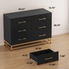 GarveeHome Black Dresser for Bedroom with 6 Drawers, Wood Chest