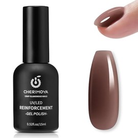 CHERIMOYA Gel UV LED de Refuerzo Nude Translúcido 15ml Reinforcement Builder Overlay Strengthener Gel Polish Soak Off, Fortalecedor Uñas Naturales Déb
