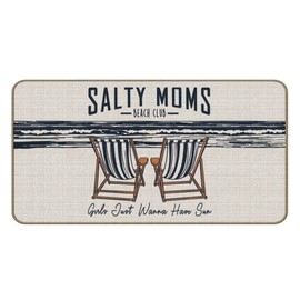 DEQSX Summer Beach Door Mat, Girls Just Wanna Have Sun Beach Doormat for Indoor Outdoor Entrance Porch Front Door, Beachy Welcome Mat Doormat Outside, Coastal Ocean Bath Mats, 17x30 Inches