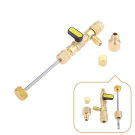SURIEEN R410A R22 Valve Core Remover Installer Tool with Dual Size SAE 1/4 & 5/16 Port & Brass Adapter, Valve Core Removal Tool for R410 R32 R22 R12 R407 R404 R600 HVAC System