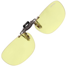 Cliponkeeper 9335 Driving Keeper, Made in Japan, Clip Type, Sunglasses, Over Glasses, UV Protection, Ultra Lightweight, Flip-up Type, Unisex, Night (Cloudy Sky), Driving (Night Sniper Yellow)