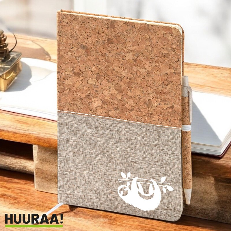 Huuraa Notizbuch Faultier Silhouette Geschenk Din A5 80 Blattinkl. Kugelschreiber