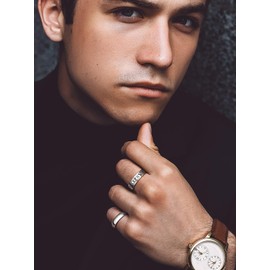 Bandmax Engagement Ring 925 Silver Rings Women's Men's Ring Silver Wedding Ring Wedding Rings 5 mm Wide Band Ring Partner Ring Silver Jewellery Ring Size 47 mm to 67 mm, Metal, No Gemstone