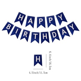 Navy Blue Happy Birthday Banner Birthday Banner Decoration DIY Party Decoration