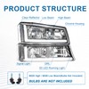 Fullux LED DRL Headlights Assembly fit 2003-2006 Chevy Silverado &