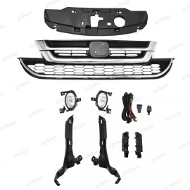 Unbranded 9PC For CR-V 2010-2011 Radiator Support Cover Upper Lower Grille Fog lamps Kit