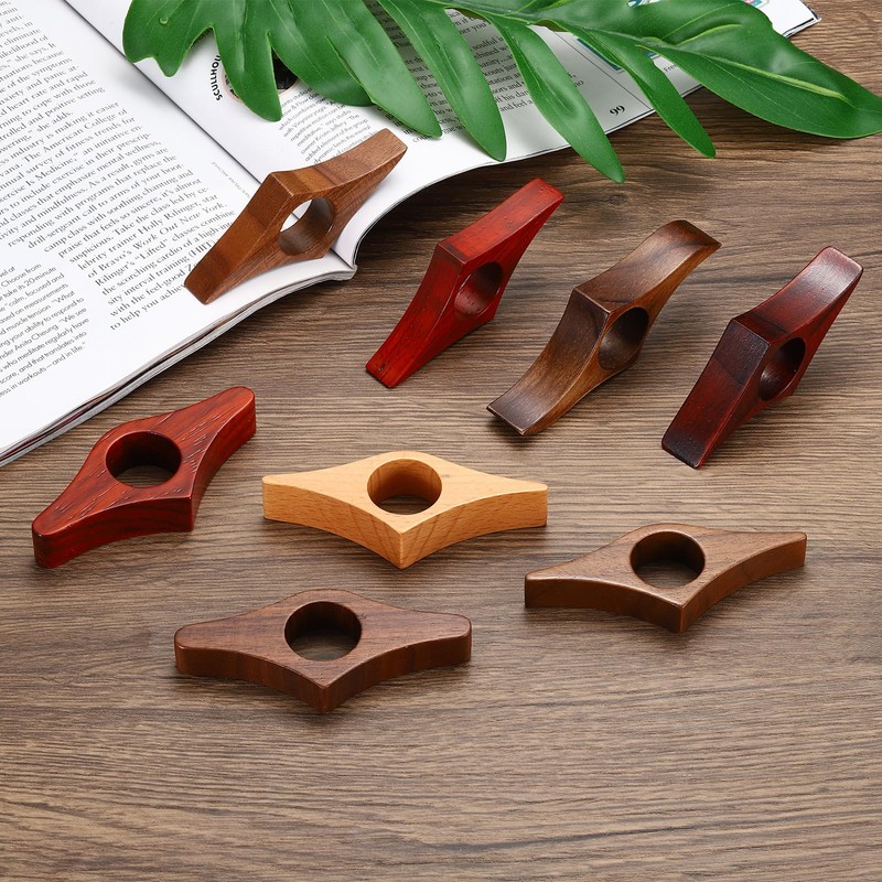 PATIKIL 25mm Thumb Book Page Holder Handmade Wooden Bookmark Book