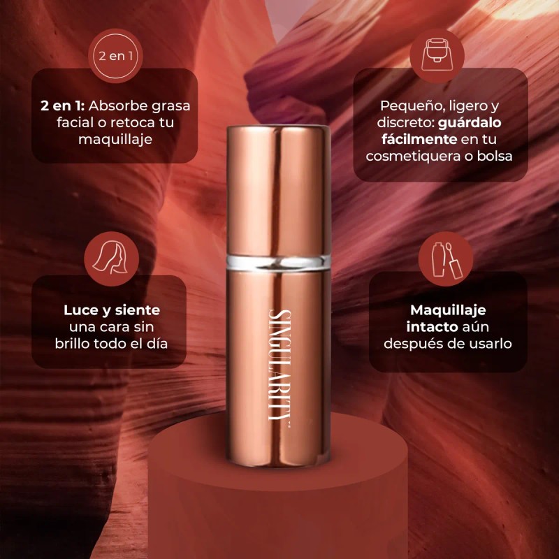 Rodillo Facial De Piedra Volcánica Reutilizable + Esponja