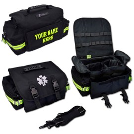 Lightning X Customizable Small Medic First Responder EMT Trauma Bag w/Embroidered Name Patch - Black