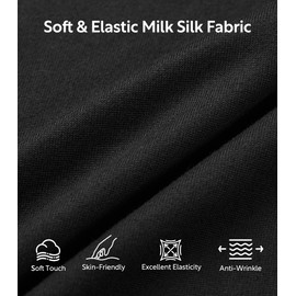 DAVID ARCHY Mens Silk Pajamas Set Ultra-Soft Sleepwear Breathable Notched Collar Top & Bottoms Loungewear with Pockets (L, Black)