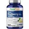 NusaPure White Mulberry Leaf Extract 5,000mg 180 Veggie Caps Non-GMO
