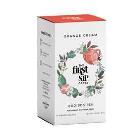 Orange Cream Rooibos Tea 16 Count, Sachet Tea Box, Premium Tea bags, The First Sip of Tea, The Spice Hut