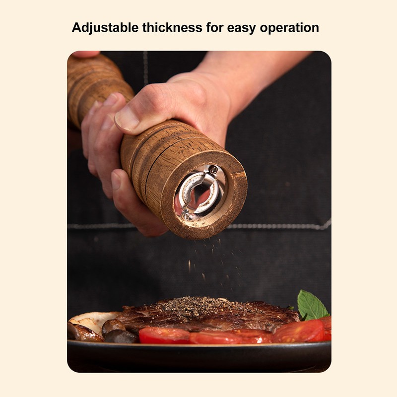 Manual Salt Pepper Grinders Wooden Salt Pepper Mill Shakers for