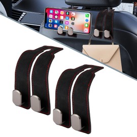 weottfiy 2 Pcs Stylish Car Hooks for Purses and Bags Cute, Multifunctional Car Seat Hooks for Headrest, Double Car Purse Hook, Purse Hook for Car Fits Universal Hidden Car Seat Back Storage Hook