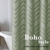 Chyhomenyc Chevron Extra Long Light Sage Green Boho Shower Curtain