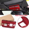 autopart2021 Red Carbon Fiber Reading Light Cover Trim Frame For