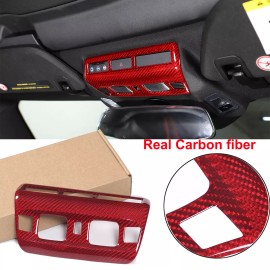 autopart2021 Red Carbon Fiber Reading Light Cover Trim Frame For Corvette C8 2020-2025 US