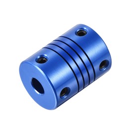 QUARKZMAN 1 Piece 3 mm to 6 mm Aluminium Alloy Shaft Coupling L25 x D19 Flexible Coupler with Screws for Encoders and Motors, Blue