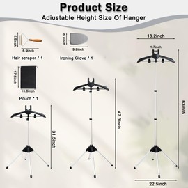 Garment Steamer Stand Rack for Clothes With Stand, Folding Garment Steamer Iron Stand With Ironing Gloves,Ideal for Travel and Home Ironing