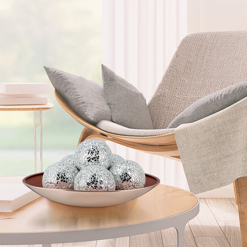 MDLUU 6 Pcs Mosaic Sphere Balls-Diameter 3 in, Decorative Orbs,