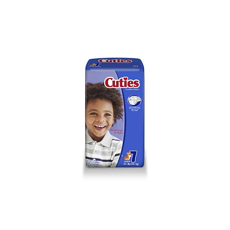 Cuties Premium Size 7 Baby Diapers, 20 Count