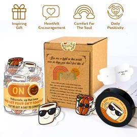 Coffee Lover Gifts for Women, Men - Emotional Support Coffee - Stress Relief Gifts for Coworkers, Barista, Friends, Boss - 60 Daily Positive Affirmation Cards Jar - Desk Decorations