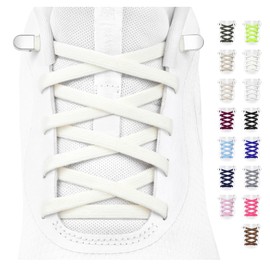 Stepace 2 Pairs (4 Pieces) Shoelaces, Elastic Shoelaces, Non-Tie Shoelaces, Elastic Laces, Elastic Laces with Metal Clasps, Suitable for Adults, Kids, Elderly People, Suitable for Casual Shoes