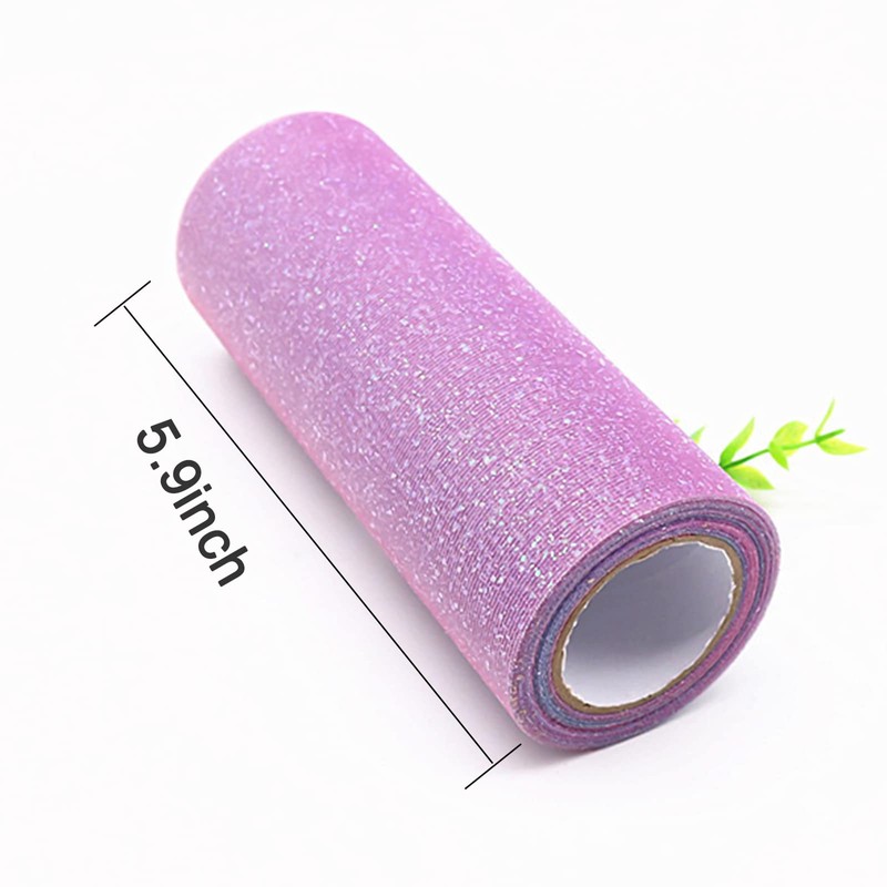 Tulle Fabric Rainbow Glitter Tulle Table Runner 15 cm x