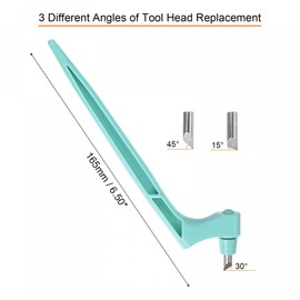 uxcell Craft Cutting Tools, 360 Degree Rotating Blades Stainless Steel Cutter with 15 30 45 Degree Blade for DIY Crafts Stencils Scrapbooks, Light Blue