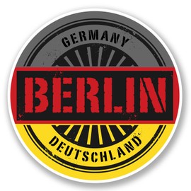 2 x 10cm Berlin Germany Deutschland Vinyl Sticker Travel Luggage Flag #6027 (10cm x 10cm)