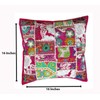 Rastogi Handicrafts Handgefertigtes Patchwork-Kissen, Sari-Patchwork-Kissen, indisch, ethnisch, bestickt, Sari-Patchwork-Kissenbezug (rosa)