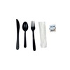 DHG PROFESSIONAL Heavy Duty Black Plastic Cutlery Sets 6 Items