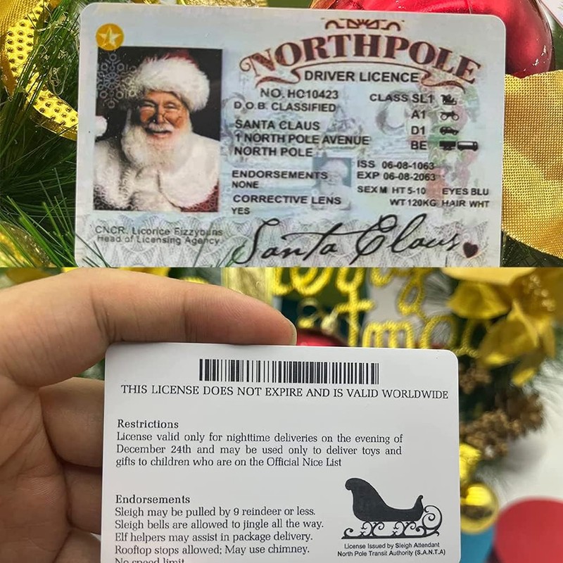 Santa's Lost Driving Licences,Christmas Eve Key Box Gift Xmas Tree