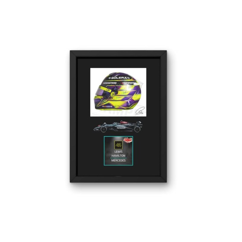 Lap Legends Lewis Hamilton (Car) Framed Display Gift with Reproduced