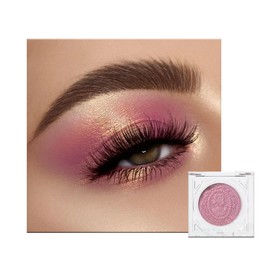 Glitter Pink Eyeshadow Palette, Single Pink Eye Shadow Powder, Pearlescent Purple Mermaid Eyeshadows Cream, Shimmer Brightener Pigmented Smooth Color for Eyes Makeup