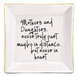 Mother and Daughter Ceramic Jewelry Dish, Gift for Mom from Daughter, Mother's Day, Birthday, Christmas Gift for Mom and Daughter Trinket Tray Gift